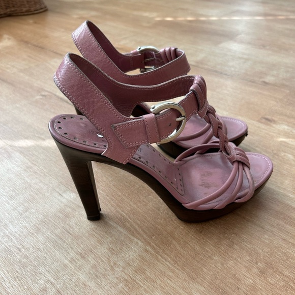 Yves Saint Laurent Vintage Merida 90 Women Strap Heel Sandals Pink - Picture 5 of 11